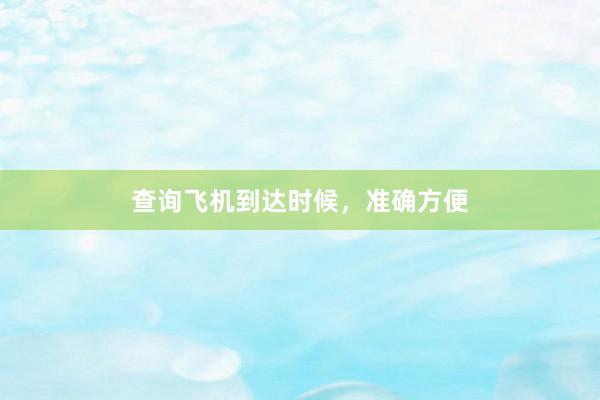 查询飞机到达时候,准确方便