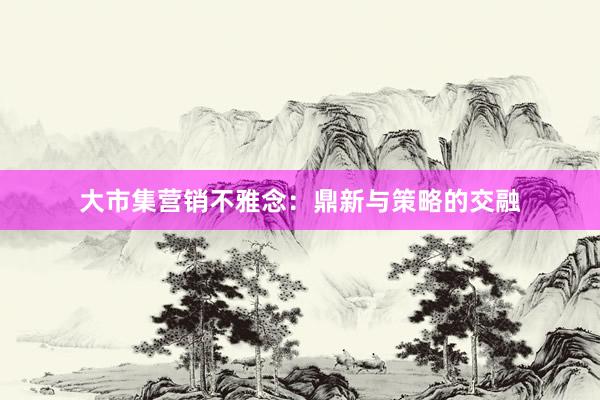 大市集营销不雅念：鼎新与策略的交融